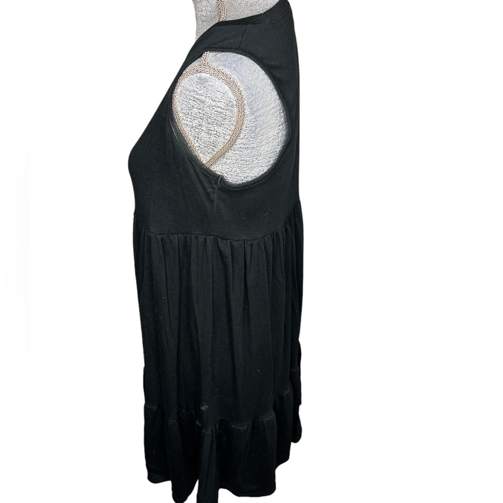 Berydress Women's Casual Boho Beach Summer Mini Dresses Crew Neck Black Medium - Picture 3 of 4